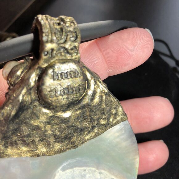 Large Oyster She’ll Choker, Mother Of Pearl Pendant, Artisan Made And Signed - Picture 9 of 12